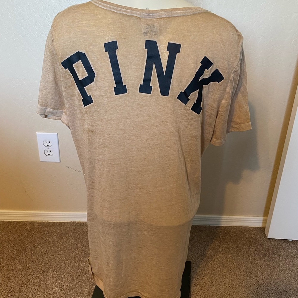 Pink by Victoria secret V neck shirt size L